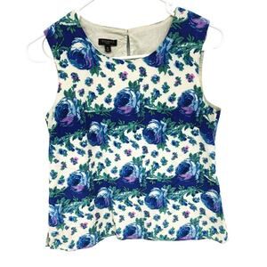 Talbots Petites Thin Comfy Silk Cotton Floral Tank Top Sleeveless Top Size 4P